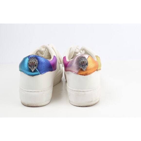 Kurt Geiger London Laney Eagle White Leather Sneakers Size 39 Metallic Rainbow - Picture 6 of 16